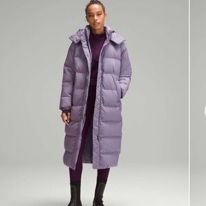 LULULEMON Wunder Puff Long Jacket in Purple Ash